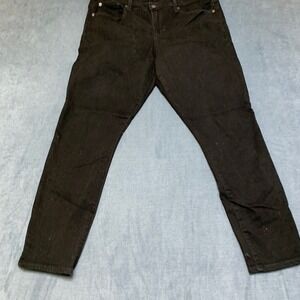 Gap Mid Rise True Skinny Jeans Women 34 18R Black Denim Stretch Dark Wash Casual